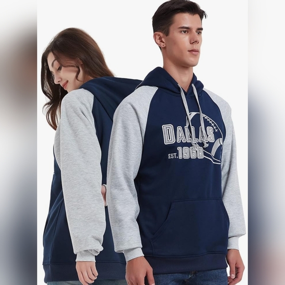 NWT Unisex Dallas Football 1960 Navy and Gray Hoodie - Picture 2 of 8